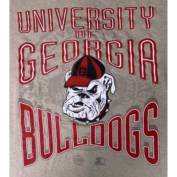 STARTER Other - Vintage 90s University Of Georgia Bulldogs Men's Starter Beige T-Shirt